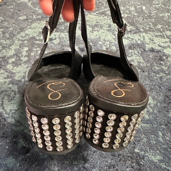 Sam Edelman black Terra gem slingback kitten heel size 8 - Picture 6 of 6